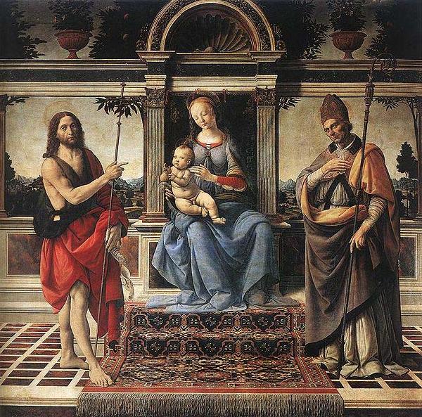 Andrea del Verrocchio Madonna with Sts John the Baptist and Donatus Cathedral of Pistoia China oil painting art
